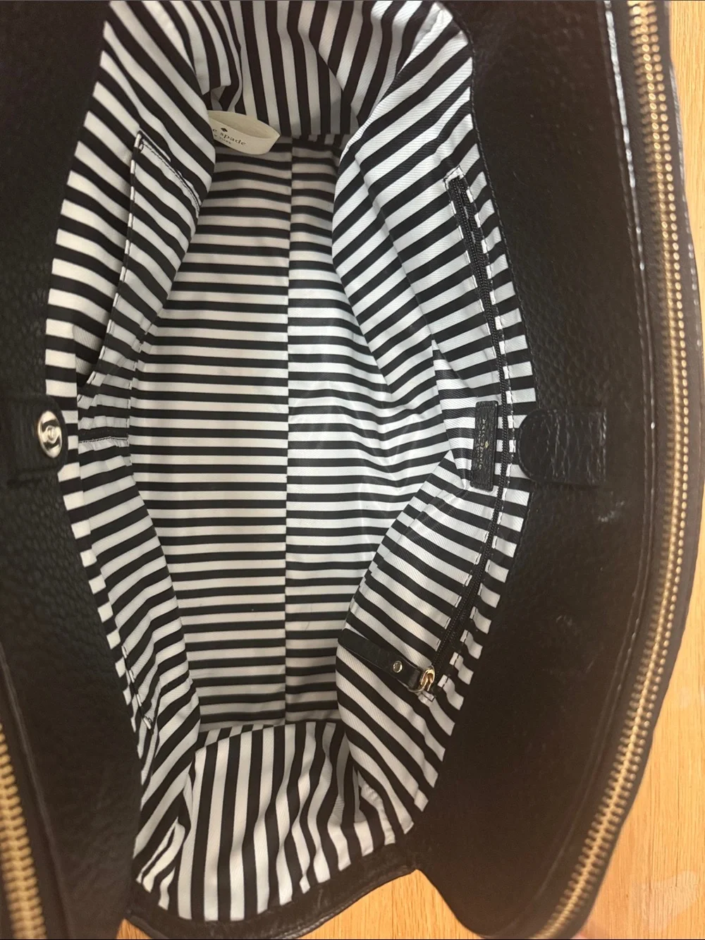 kate spade Black Pebbled Leather Satchel with Tassel